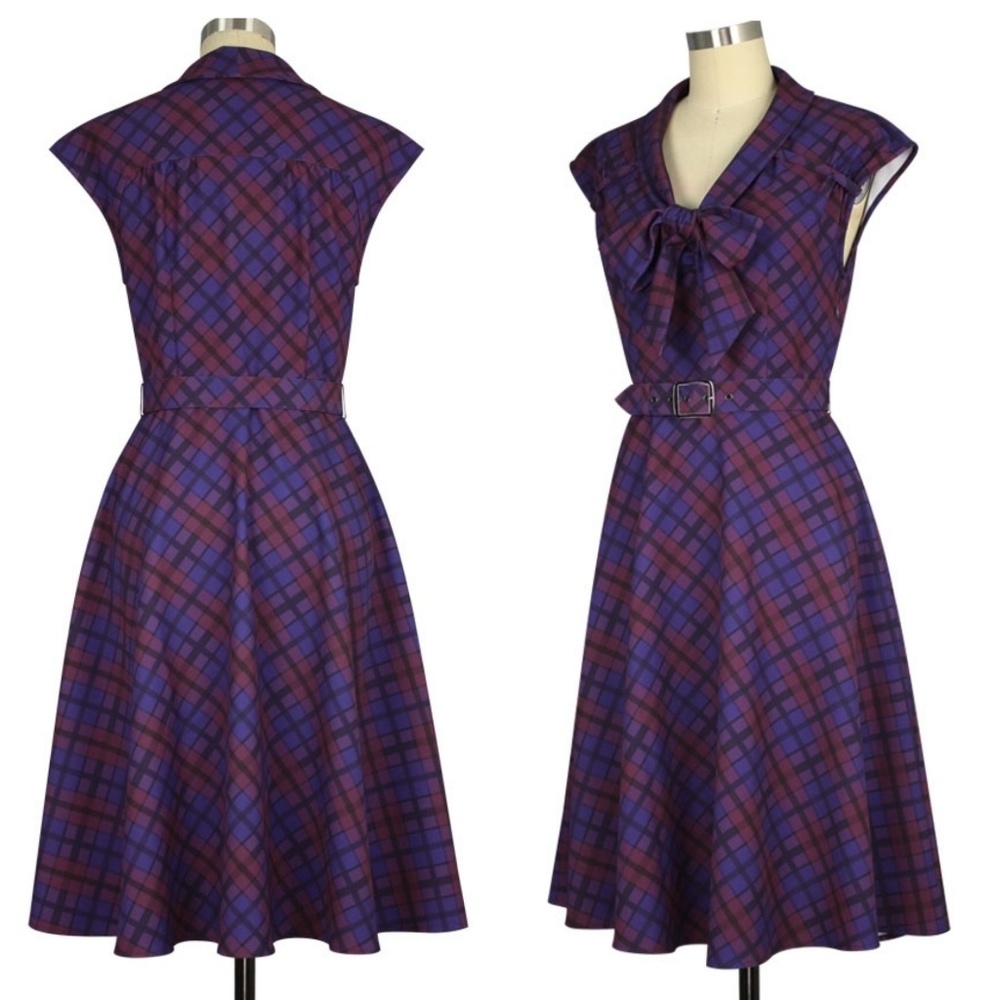 Plaid Pin Up Pocket Dress - Picture 3 of 8